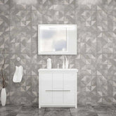 Casa Mare Alessio 36 Glossy White Vanity Ceramic Sink Combo - Alessio90GW-36-MSC-S